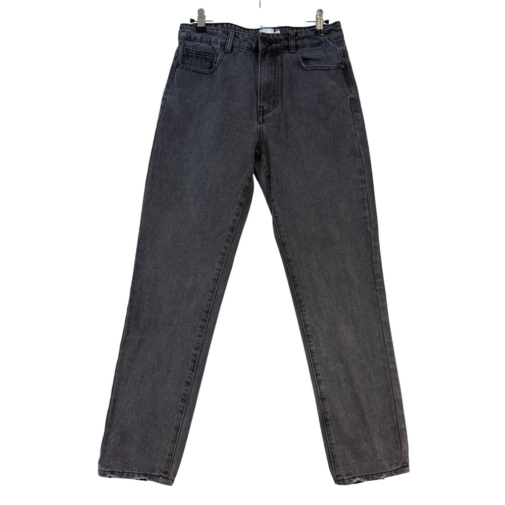 Princess Polly Women Charcoal Black High Waisted Straight Leg Cotton Jeans •4•